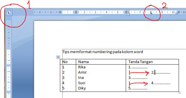 Sosiotekno Tips Format Numbering Pada Kolom Word