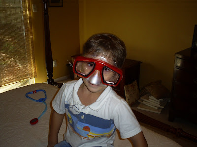 The boys enjoying some masks I bought for Vacation Bible School