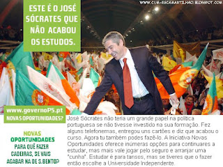 O que seria de José Sócrates se ele não terminasse os estudos? Espera lá...!