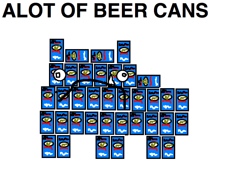 alot of beer cans