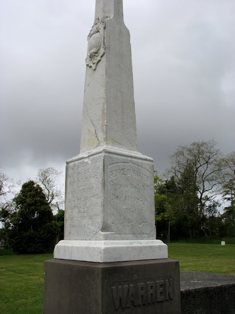 Grave Market of George Wright Warren in Pioneer Cemeter, Astoria, Oregon
