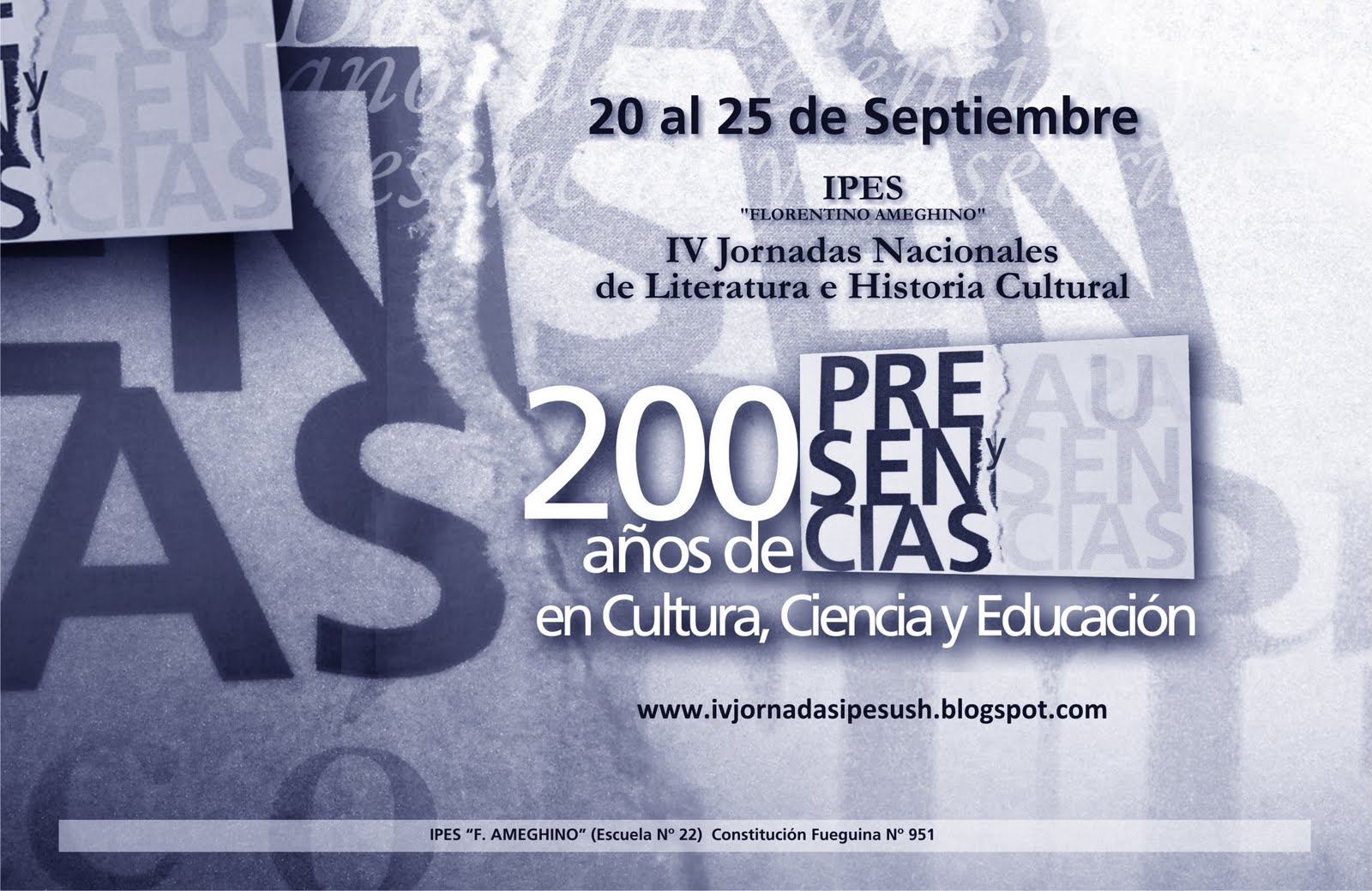 IPES "FLORENTINO AMEGHINO" IV Jornadas Nacionales de Literatura e Historia Cultural
