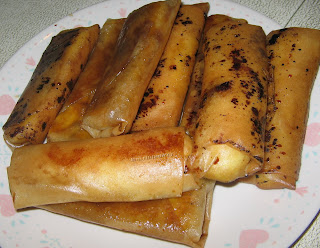 Fried Plantain in Eggroll Wraps