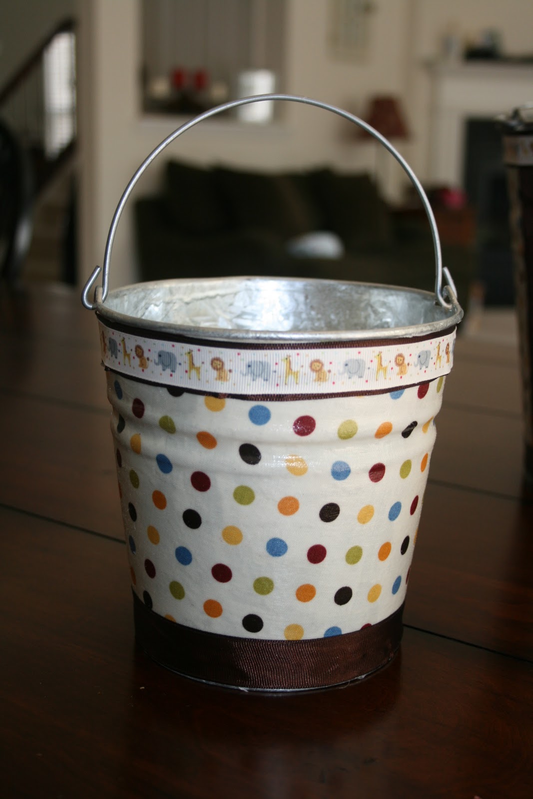 Decopaging Tin Buckets Great Storage Idea