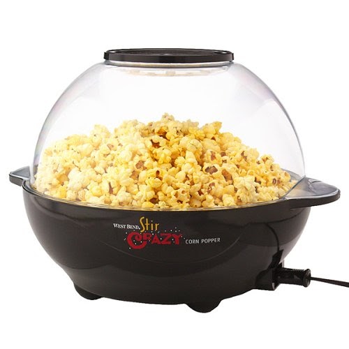 Presto Popcorn Popper Shop West Bend 82306 Stir Crazy 6Quart Popcorn Popper, Black