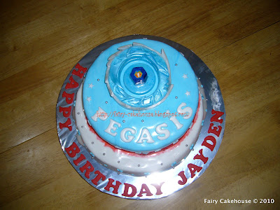 Beyblade Birthday Cake on Fairy Cakehouse  Jayden S Beyblade Pegasis Cake