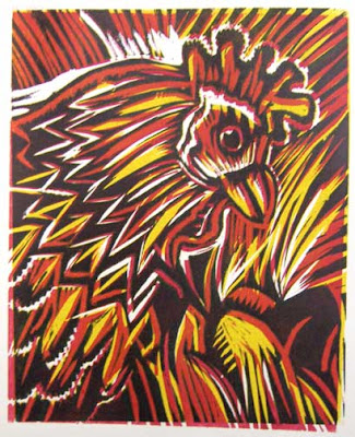 Chicken Woodcut