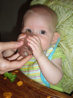 baby drinking water