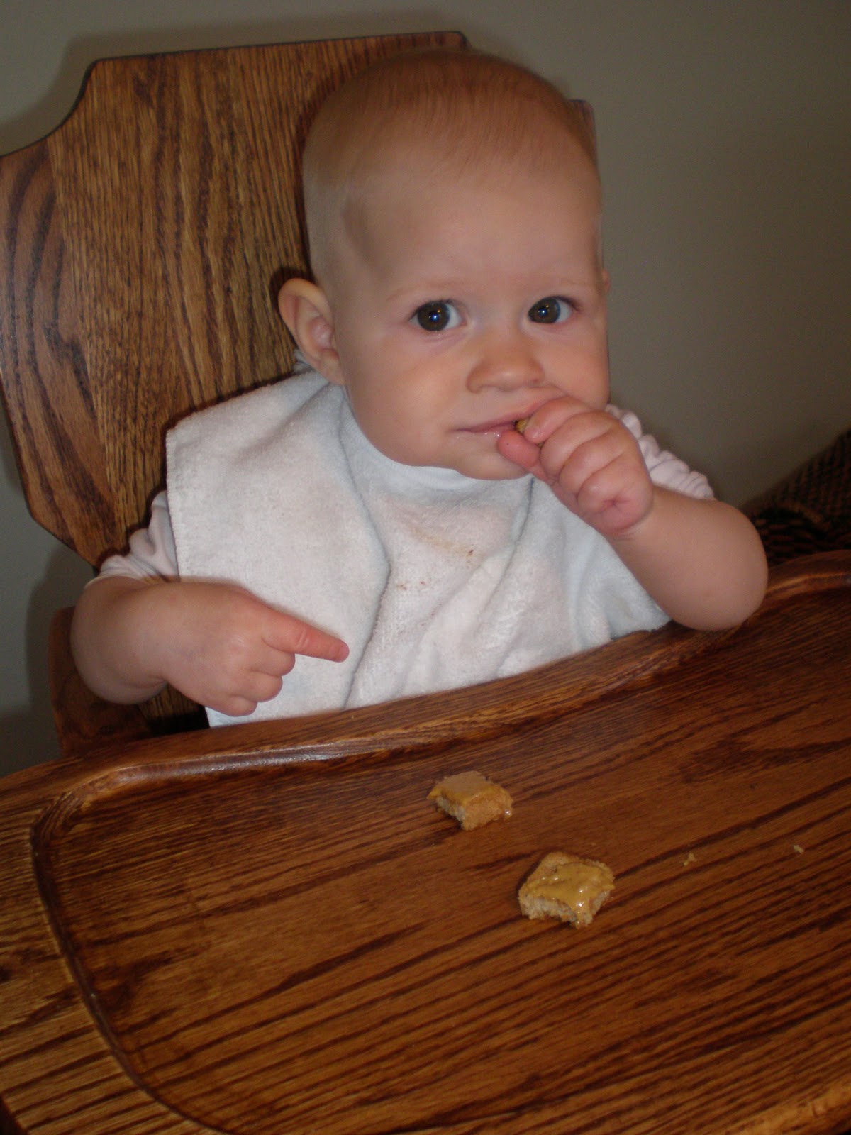 trying peanut butter with baby