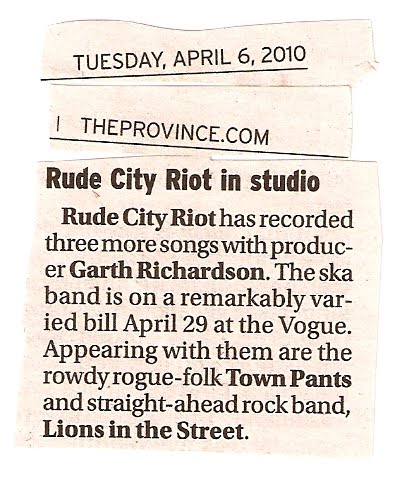 rude city riot in studio