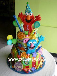 Sesame Street Birthday Cake on Baby Elmo Birthday Cake
