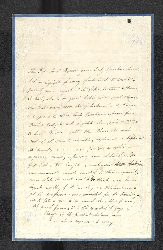 enclosures in letter. an undated letter from between