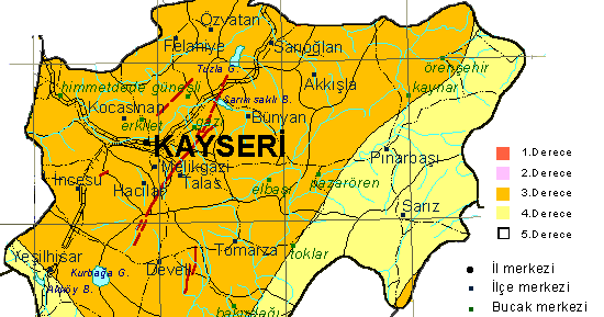 deprem kayseri deprem bolgeleri haritasi
