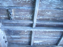 ceiling with light bulb fittings still in place