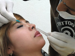 sexy beautiful girl piercing in nose