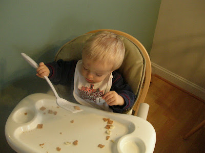 Wordless Wednesday…So He Eats With A Spatula.