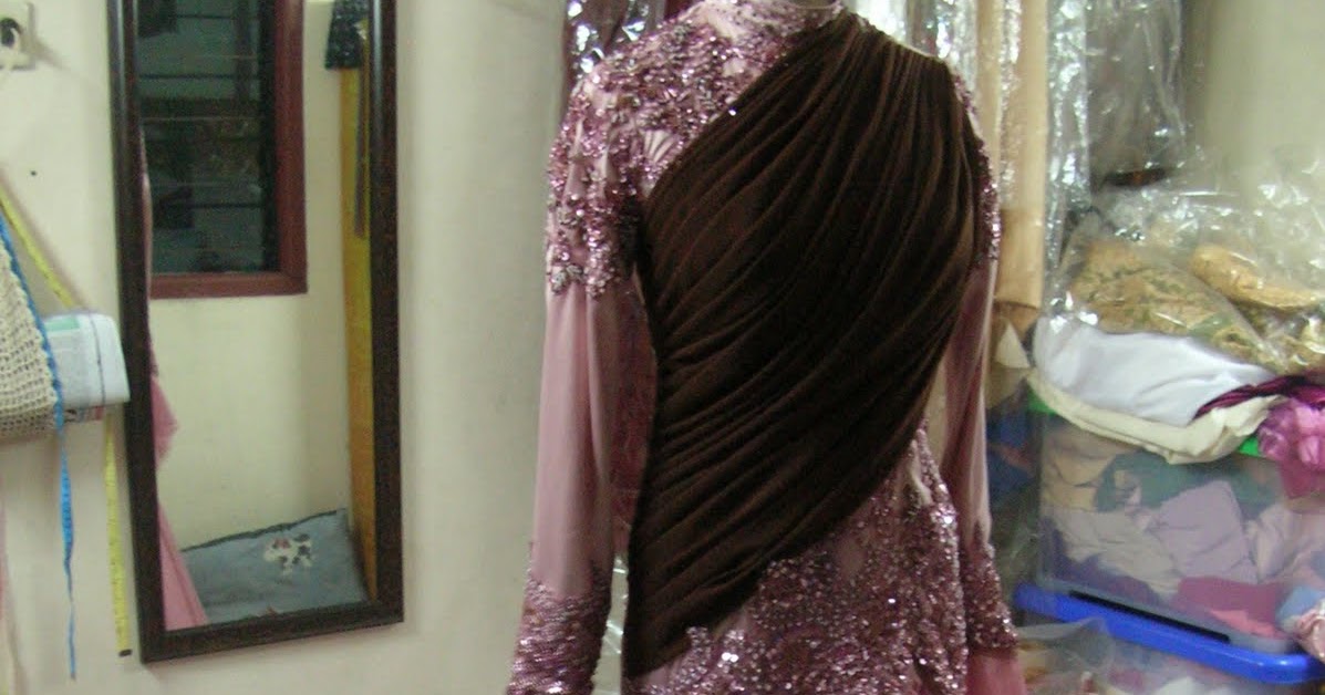 gaun pernikahan muslimah brokat