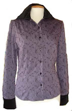 Camisa poelin bordado lila y terciopelo