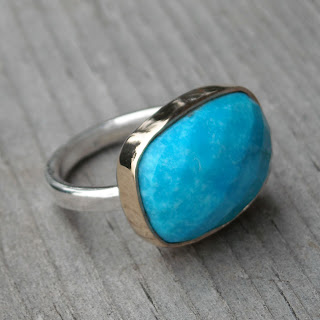 faceted turquoise ring