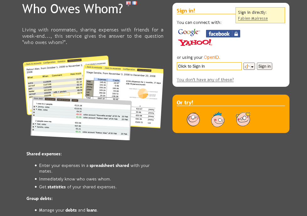 Version 1.0.2 of who owes who