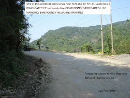 National Highway No. 44 (Sonapur) without Road Sign, Road Barriers, Line Marking and Emergency Help