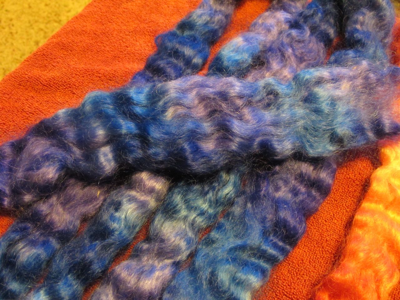 Wind Rose Fiber Studio Hand Painted Mohair Sneak Peek!