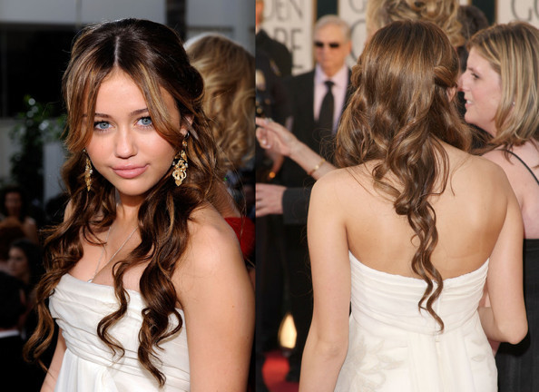 curly hairstyles for prom half up half. Loose Curls Hairstyle Half Up
