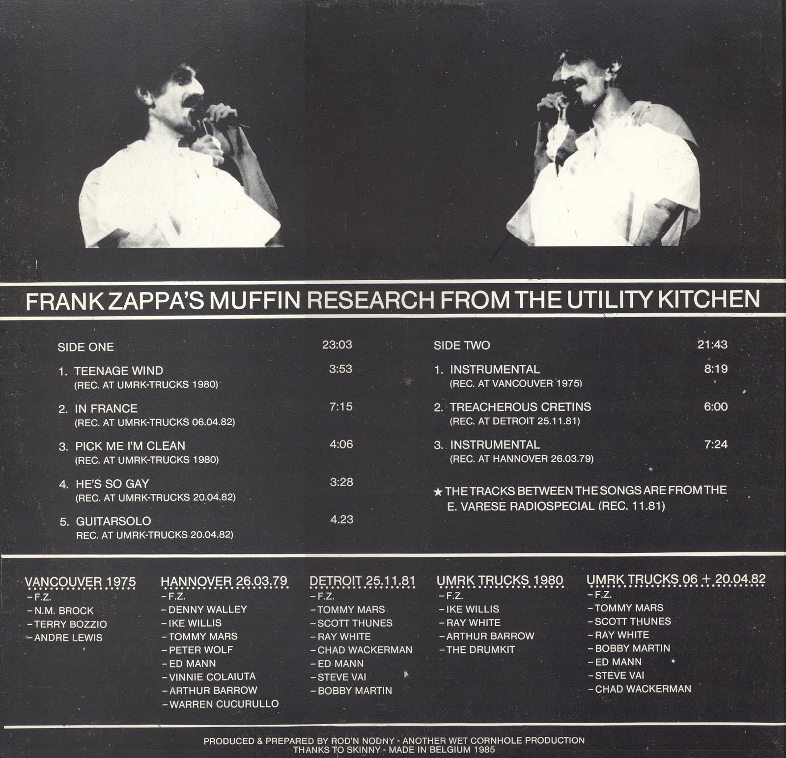 zappa GRITA! Muffin Research From The Utility Kitchen Bootleg.