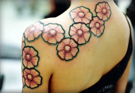 Flower Tattoo Behind Ear. flower tattoo