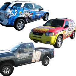 Mobile marketing, vehicle wraps, vehicle magnets, car toppers, graphics and signs