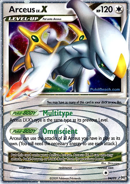 PrimetimePokemon's Blog: Pokemon Card of the Day: Arceus Lv. X (Arceus)