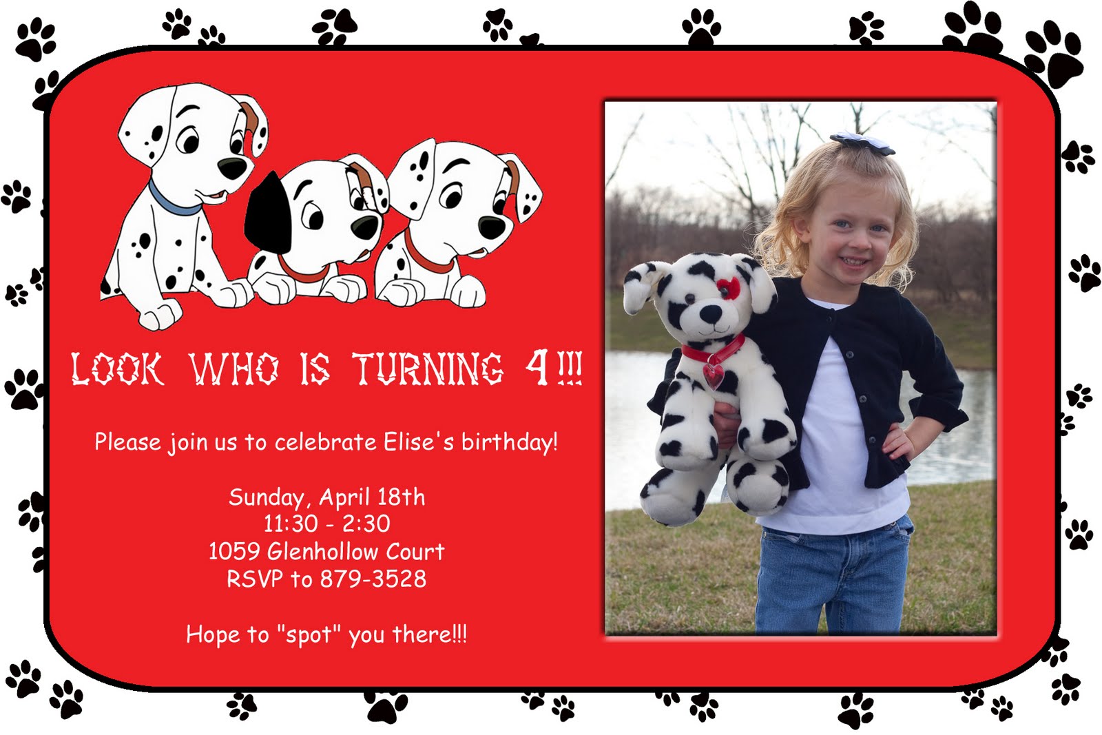 The Abraham Family Elise S Birthday Party Invitation 4 10