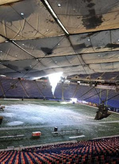 Metrodome Roof Collapse - Inside View