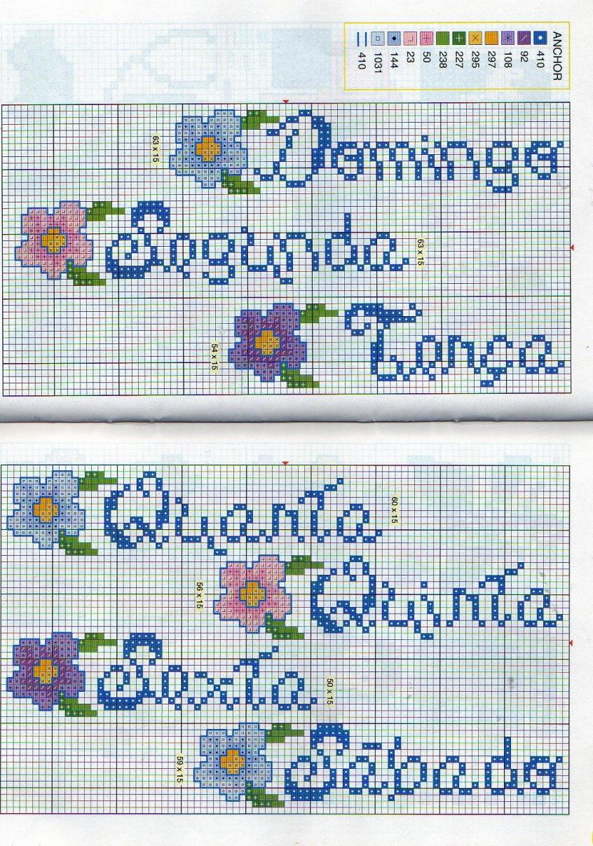 Semaninha Em Ponto Cruz Grafico Ponto Cruz Gráficos e Riscos: Gráfico Semaninha de Florzinha Ponto cruz