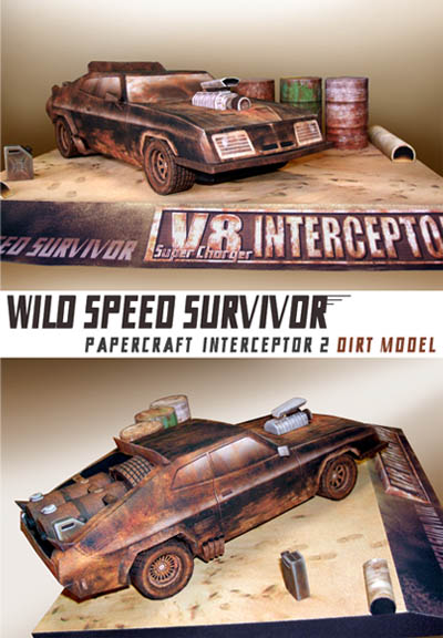 Mad Max V8 Interceptor 2 Papercraft Dirt Version