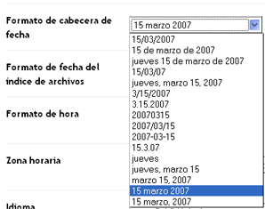 formato de la fecha como