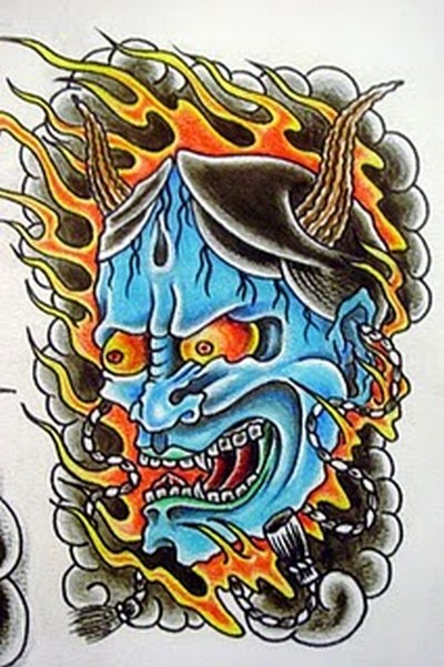 Japanese mask image. japanese mask tattoos. Japanese mask image.