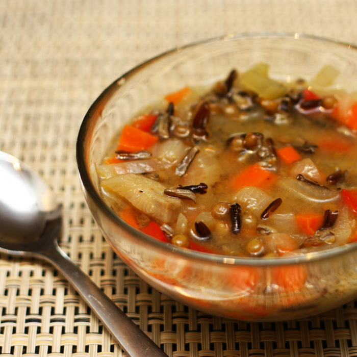 Chez Cayenne Wild Rice and Lentil Soup