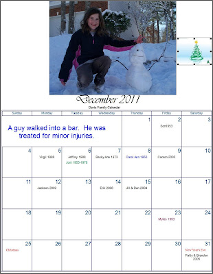 20011 Calendar on Davis Family Calendar  December 20011