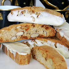 Crystalized Ginger,Almond and White Chocolate Biscotti