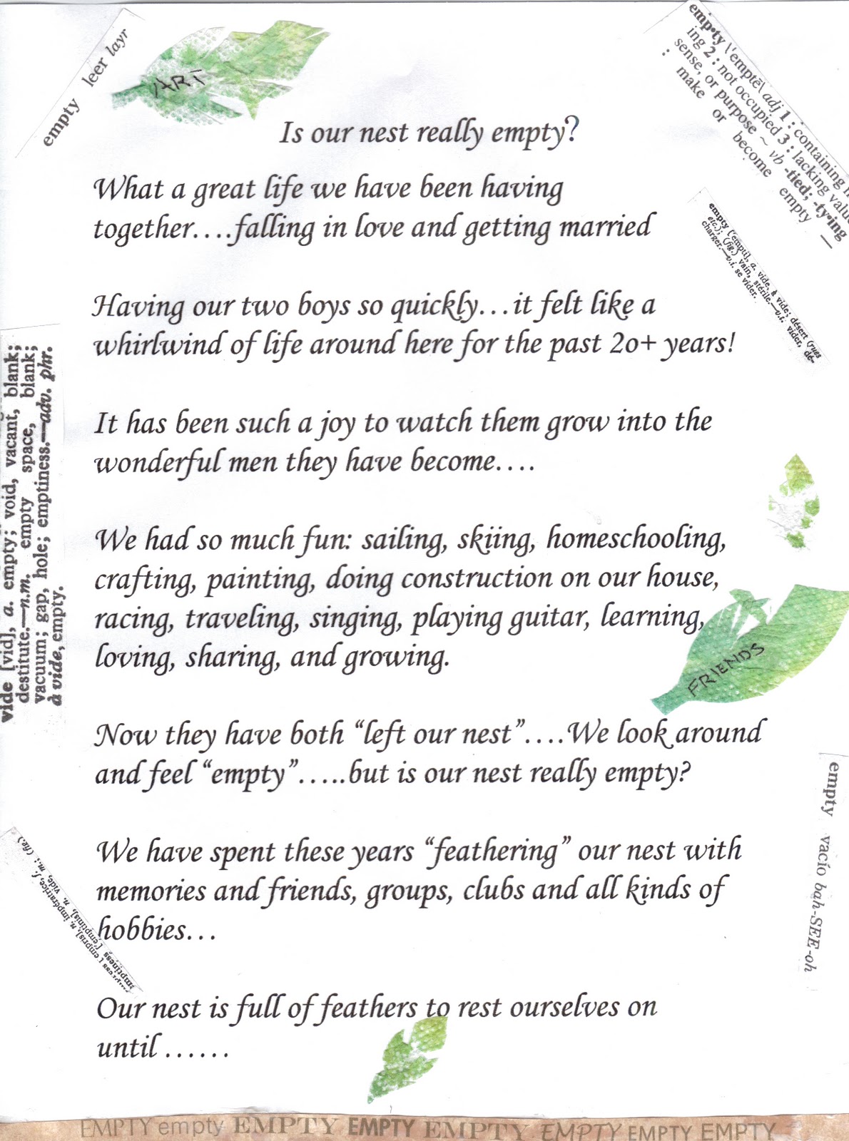 Famous Empty Nest Quotes. QuotesGram