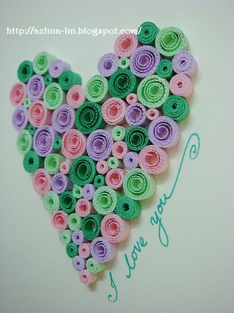Quilled heart pattern #6