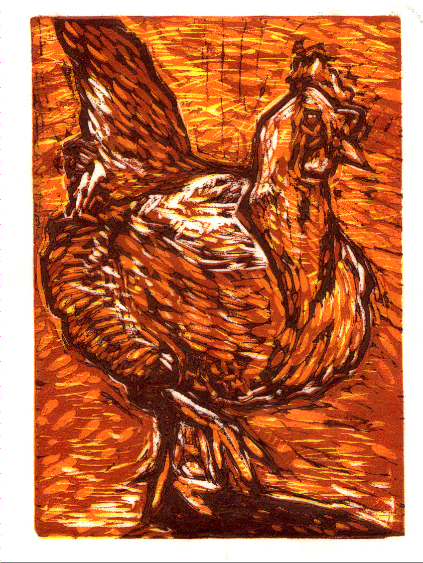 Chicken Woodcut