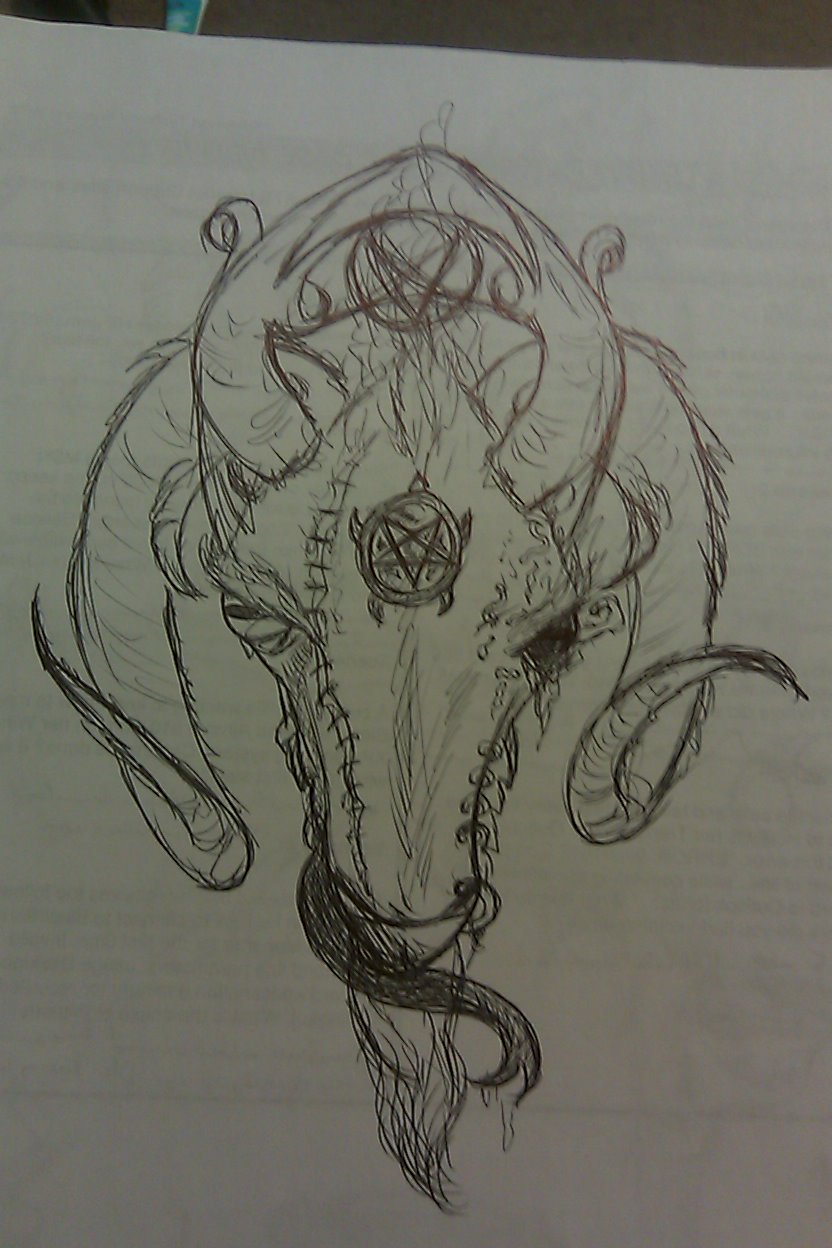 stories with bite o,.,o: Goat head sketch