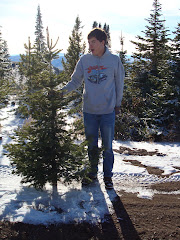Andrew after cutting down the Christmas Tree