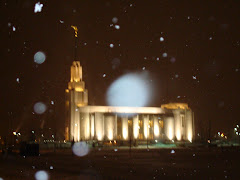 The Twin Falls Temple Down the Street from our house...it was snowing!!