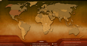 Mapa de emisiones de CO2 y de nacimientos y muertes