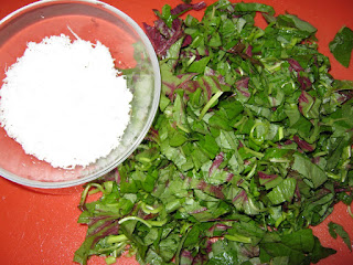 Singapore Spinach Picture on In The Mean Time Chop The Leaves And Keep The Coconut Ready  The Stem