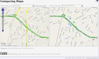 Comparing TeleAtlas Google Maps with Open Street Map Comparing TeleAtlas Google Maps with Open Street Map