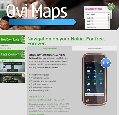 Nokia Ovi Maps Free for Life Nokia Ovi Maps Free for Life
